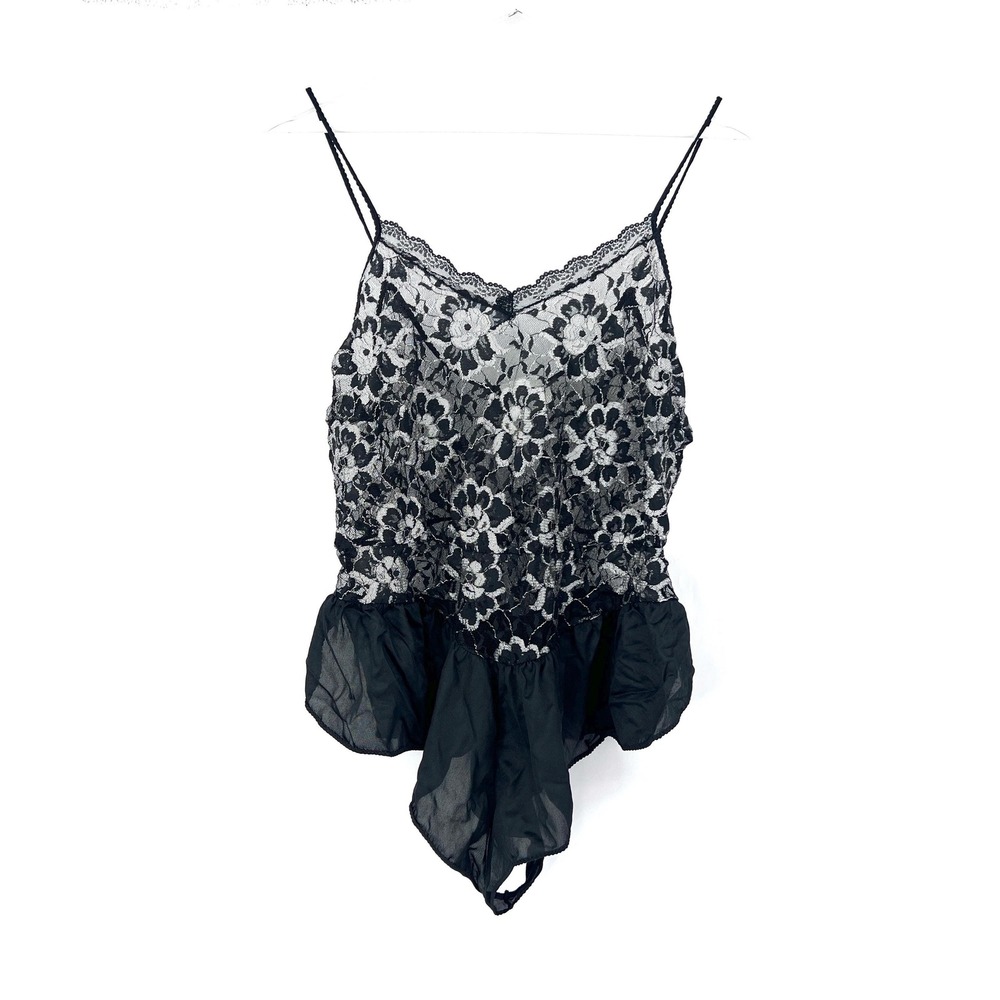 vintage 80s teddy negligee lingerie L - Picture 3 of 9